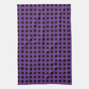 Gingham Grape und Black Geschirrtuch