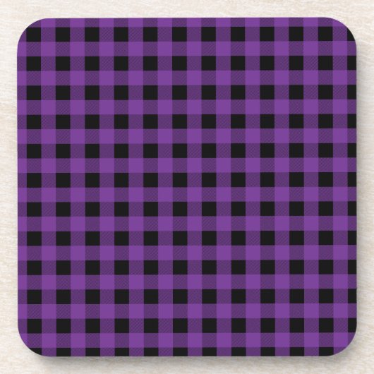 Gingham Grape und Black Getränkeuntersetzer (Vorderseite)