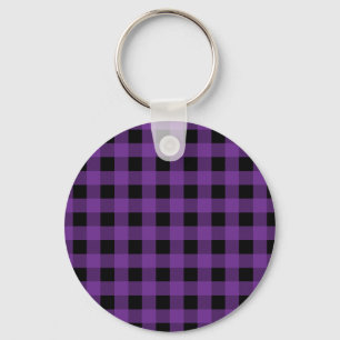 Gingham Grape und Black Schlüsselanhänger