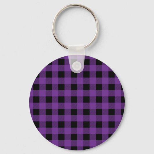 Gingham Grape und Black Schlüsselanhänger (Vorderseite)