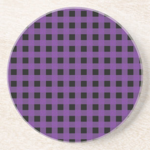 Gingham Grape und Black Untersetzer