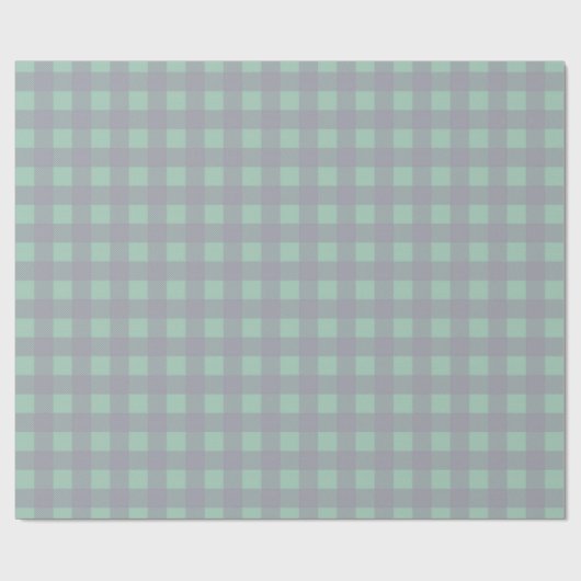 Gingham Gray Mint Green Pastel Grill Elegant Geschenkpapier (Flach)