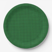 Gingham Green Black Classic Urlaub Preppy Fun Pappteller (Vorderseite)