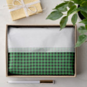Gingham Green Black Karo Pattern Zwei Tone Preppy Seidenpapier (Geschenk)