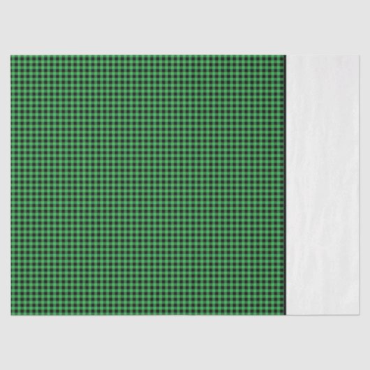 Gingham Green Black Karo Pattern Zwei Tone Preppy Seidenpapier (Vorderseite)