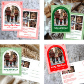 Gingham Green Christmas Custom Arch 3 Foto Feiertagspostkarte