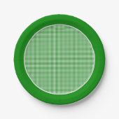 Gingham-Green-Paper-Teller Pappteller (Vorderseite)