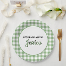 Gingham Green Plaid Baby Shower