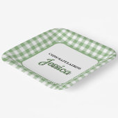 Gingham Green Plaid Baby Shower Pappteller (Gewinkelt)