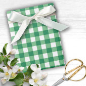 Gingham Green und White Kariert Geschenkpapier