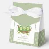 Gingham Greenery Sweet Pea in Pod Baby Dusche Geschenkschachtel (Vorderseite)