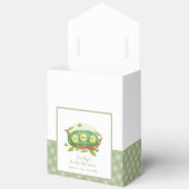 Gingham Greenery Sweet Pea in Pod Baby Dusche Geschenkschachtel (Offen)