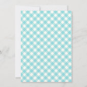 Gingham-Grill-Babyparty-Einladung/Aqua Einladung (Rückseite)