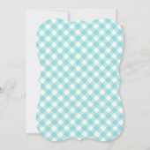 Gingham-Grill-Babyparty-Einladung/Aqua Einladung (Rückseite)