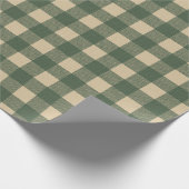 Gingham Grün Rustikales Land Geschenkpapier (Ecke)