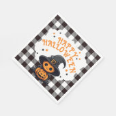 Gingham Halloween Napkin, Karo Schwarz und Weiß Serviette (Ecke)