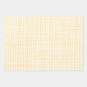 Gingham Hand Gezeichnet Moderne Niedlich-Gelbe Wei Geschenkpapier Set (Vorderseite 2)
