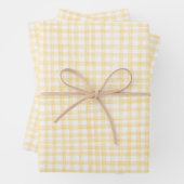 Gingham Hand Gezeichnet Moderne Niedlich-Gelbe Wei Geschenkpapier Set (Beispiel)