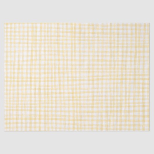 Gingham Hand Gezeichnet Moderne Niedlich-Gelbe Wei Seidenpapier (Vorderseite)