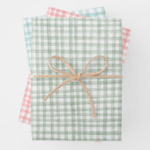 Gingham Hand Gezeichnet Moderne Niedliche Weihnach Geschenkpapier Set (Beispiel)