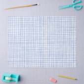 Gingham Hand Gezeichnet Modernes Niedliches Blaues Seidenpapier (Basteln)