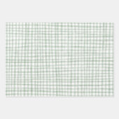 Gingham Hand Gezeichnet Modernes Niedliches Grünes Geschenkpapier Set (Vorderseite)