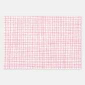 Gingham Hand Gezeichnet Modernes Niedliches Rosa W Geschenkpapier Set (Vorderseite 2)