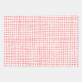 Gingham Hand Gezeichnet Modernes Niedliches Rotes  Geschenkpapier Set (Vorderseite 2)