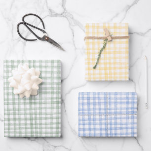 Gingham Handmade Muster Süß INDIVIDUELL Geschenkpapier Set
