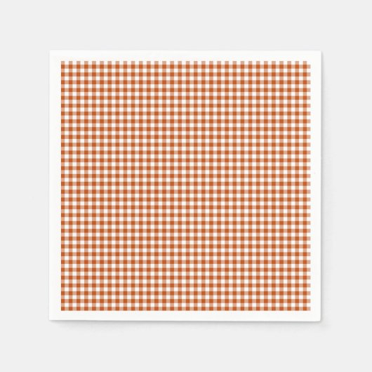 Gingham-Harvest Orange-Paper Napkins Serviette (Vorderseite)