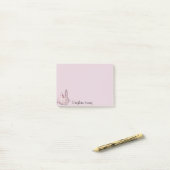 Gingham-Hase - rosa Post-it Klebezettel (Auf Schreibtisch)