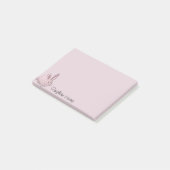 Gingham-Hase - rosa Post-it Klebezettel (angewinkelt)