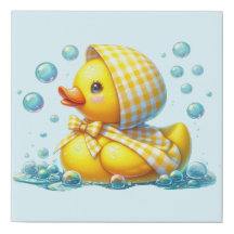 Gingham-Hauben-Gummiente