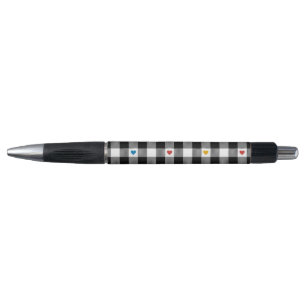 Gingham Heart Ballpoint Pen Kugelschreiber
