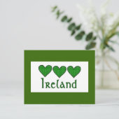 Gingham Hearts Irland Postkarte (Stehend Vorderseite)