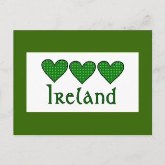 Gingham Hearts Irland Postkarte