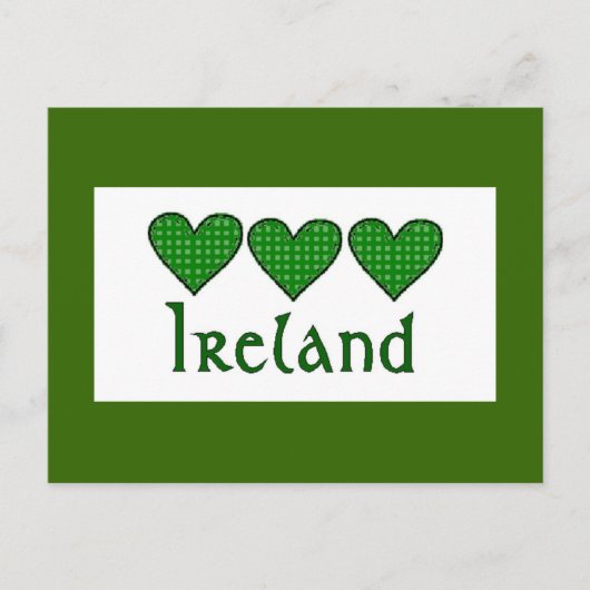 Gingham Hearts Irland Postkarte (Vorderseite)