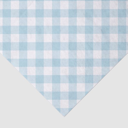 Gingham Hellblau-Weiß-Muster Seidenpapier (Ausschnitt)