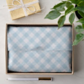 Gingham Hellblau-Weiß-Muster Seidenpapier (Geschenk)