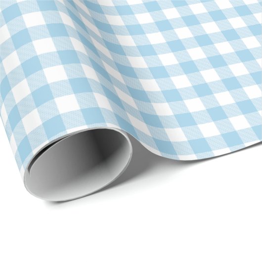 Gingham-hellblaues Packpapier (Rolleneckpunkt)