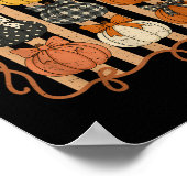 Gingham-Herbst-Bogen-Kürbis-Coquette-Herbst-Thanks Poster (Ecke)