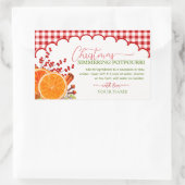 Gingham-Herdtopf-Weihnachten-Simmering-Potpourri Rechteckiger Aufkleber (Tasche)