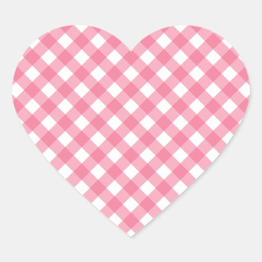 Gingham-Herz-Aufkleber Herz-Aufkleber (Vorderseite)