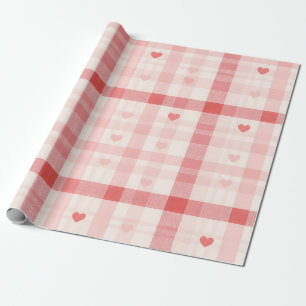 Gingham-Herzen • Klassisches süßes Valentins- Seam Geschenkpapier