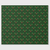Gingham Holly Berries Geschenkpapier (Flach)