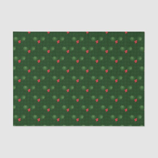 Gingham Holly Berries Seidenpapier (Vorderseite)