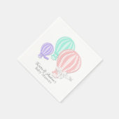Gingham Hot Air Ballon Adventure Baby Shower Serviette (Ecke)