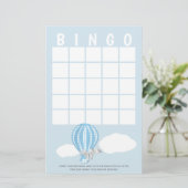 Gingham Hot Air Balloon Baby Shower Bingo Briefpapier (Stehend Vorderseite)
