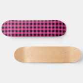 Gingham Hot Pink und Black Skateboard (Horizontal)