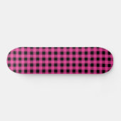 Gingham Hot Pink und Black Skateboard (Horizontal)